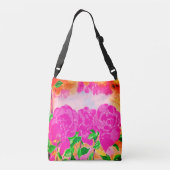 Ajustable Sac croisé de roses roses (Dos)