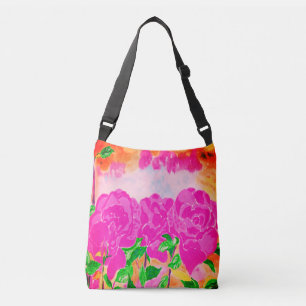 Ajustable Sac croisé de roses roses