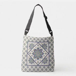 Ajustable Sac CrossBody avec Médaillons Bleu et Vert