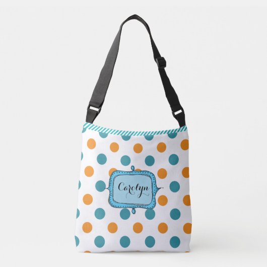 Ajustable Sac Customisé bleu et orange (Devant)