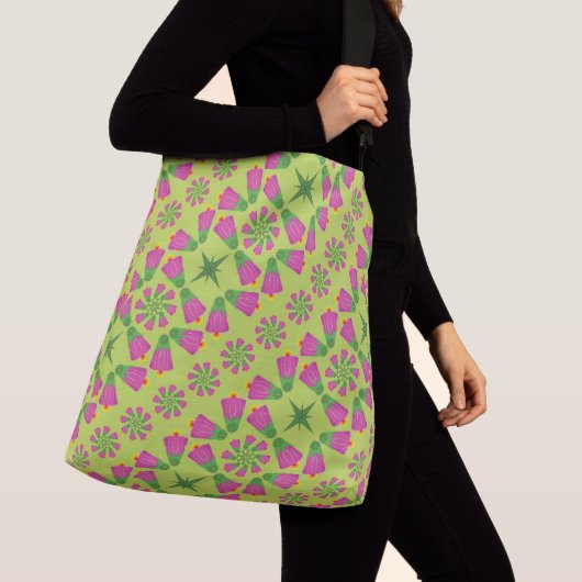 Ajustable Sac de carrossage vert à fleurs de Bell rétro Mand (De près)