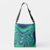 Ajustable Sac d'épaule liquide de rayure de fractale de vert (Dos)