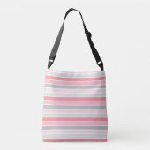Ajustable Sac fourre-tout à monogramme rayé rose pâle (Dos)