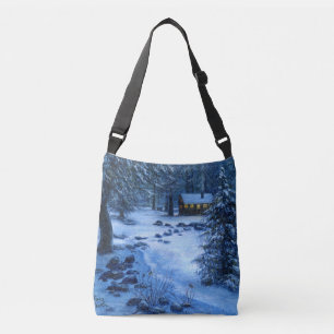 Ajustable sac fourre-tout "Cabine douillet dans la neige"