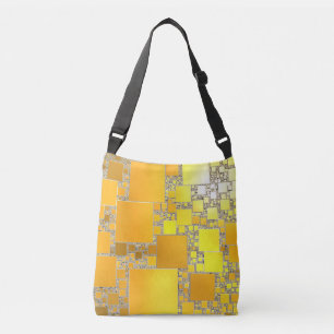 Ajustable Sac fourre-tout carré jaune et orange