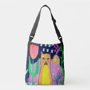 Ajustable Sac fourre-tout coloré Abstrait Cat Art