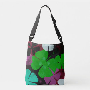 Ajustable Sac fourre-tout d'art floral vert et violet gras