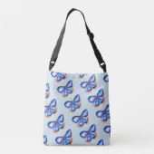 Ajustable Sac fourre-tout d'art papillon bleu (Dos)
