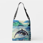 Ajustable Sac fourre-tout de dessin de l'aquarelle de balein (Dos)