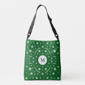 Ajustable Sac fourre-tout de monogramme Emerald Green Flower (Dos)