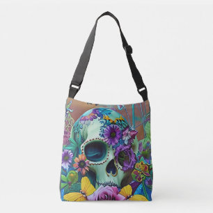 Ajustable sac fourre-tout du crâne de fleurs