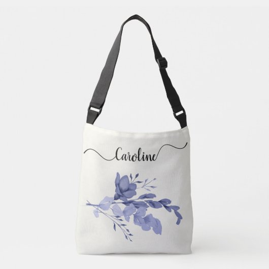 Ajustable Sac fourre-tout Fleur Bleu & Fils (Devant)