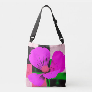 Ajustable Sac fourre-tout floral abstrait rose vif