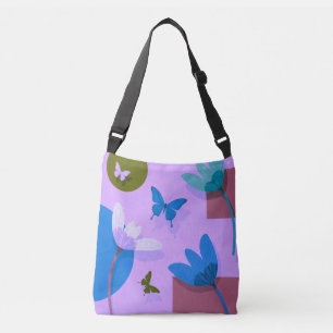 Ajustable Sac fourre-tout floral bleu – Design abstrait mode