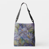 Ajustable Sac fourre-tout floral pourpre à corps de croix (Dos)