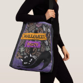Ajustable Sac fourre-tout Halloween et chat noir (De près)