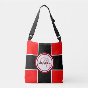 Ajustable Sac fourre-tout Monogramme Rouge Et Noir De La Com