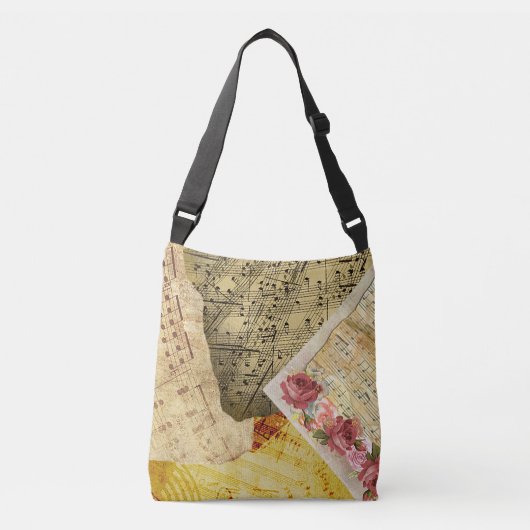 Ajustable Sac fourre-tout Notes musicales vintages (Devant)