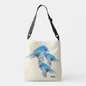 Ajustable Sac fourre-tout : Oiseaux bleus (Dos)