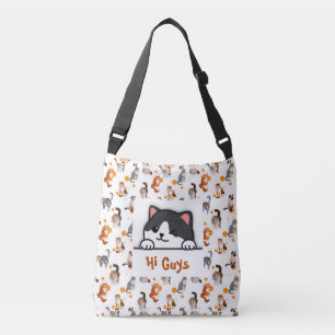 Ajustable Sac fourre-tout Personnalisé Chat Peeking Cute