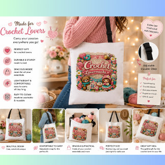 Ajustable Sac fourre-tout pour amoureux du crochet | Sac cad