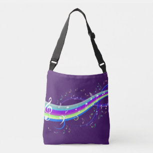 Ajustable Sac fourre-tout pourpre à vague de notes de