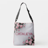 Ajustable SAC FOURRE-TOUT Rose brodé CATALEYA (Dos)