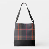 Ajustable Sac fourre-tout transversal tartan et noir (Dos)