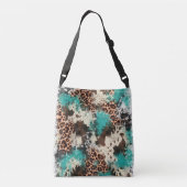 Ajustable Sac fourre-tout Turquoise Empreinte de léopard de  (Dos)