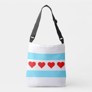 Ajustable Sac honorifique de Crossbody de drapeau de coeur