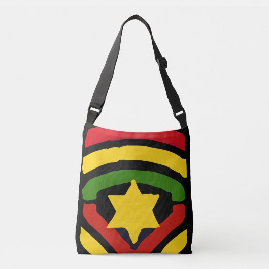 Ajustable Sac mortuaire croisé à conception de Jah Rastafari (Devant)