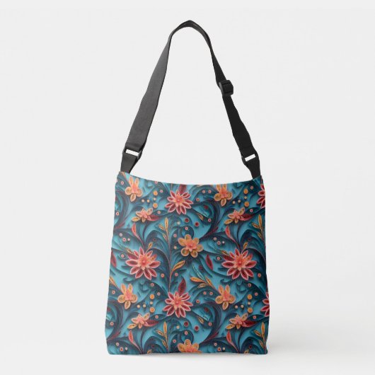 Ajustable Sac motif en papier floral transparent (Devant)