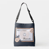 Ajustable Sac porté croisé pour la mariée, marraine monogram (Dos)