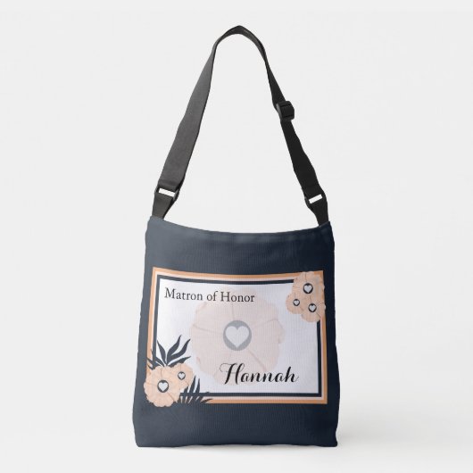 Ajustable Sac porté croisé pour la mariée, marraine monogram (Devant)