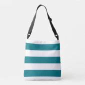 Ajustable Sac rayé sarcelle foncée avec nom ou monogramme (Dos)