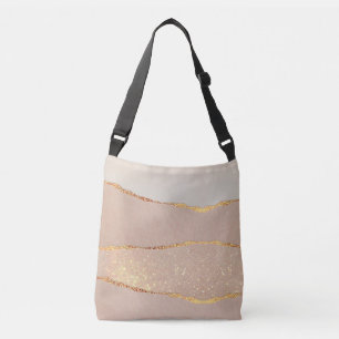 Ajustable Sac Rose Parties scintillant Gold Crossbody de lu