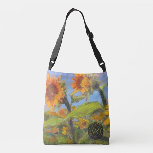 Ajustable Sac transversal tournesol avec logo noir (Dos)