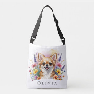 Ajustable Serenity Chihuahua fleurs Sac fourre-tout personna
