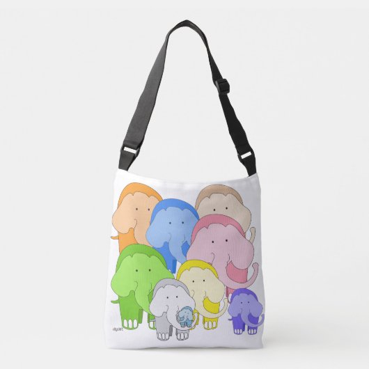 Ajustable Tippy Toes Elephant Crossbody sac (Devant)