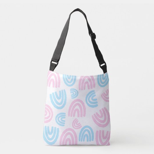 Ajustable Trans Pride Pastel Rainbow Crossbody Sac (Devant)