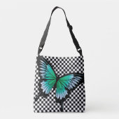 Ajustable Turquoise Papillon Classic Checker Sac fourre-tout (Dos)