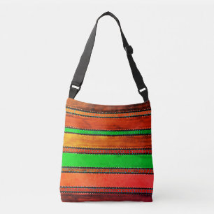Ajustable Vintage Guatemala Rainbow Crossbody Sac