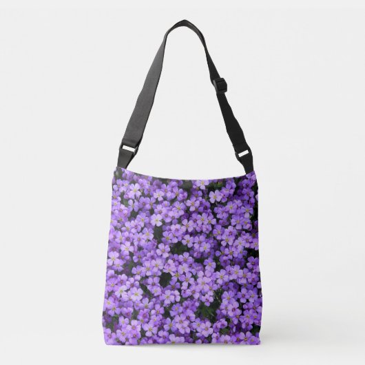 Ajustable Violet Fleurs Crossbody Sac Violets (Devant)