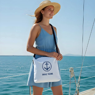 Ajustable Votre nom de bateau Sac à bandoulière Ancre de mer