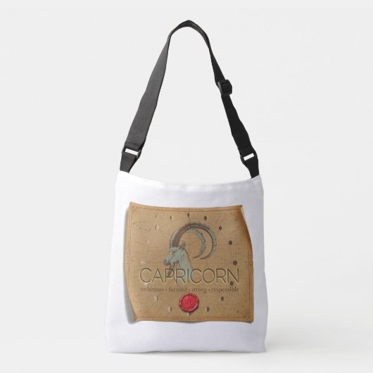 Ajustable Zodiaque - Capricorne - Sac fourre-tout à bandouli (Devant)
