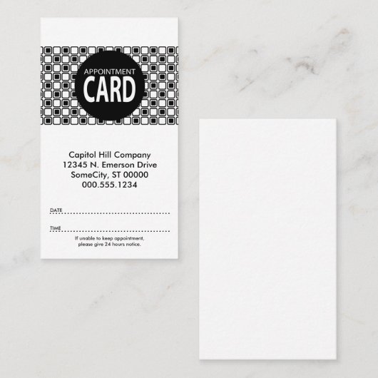 ajuste la carte de rendez-vous (Devant / Derrière)