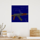 AK47 Blauwdruk Poster (Keuken)