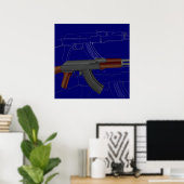 AK47 Blauwdruk Poster (Thuiskantoor)