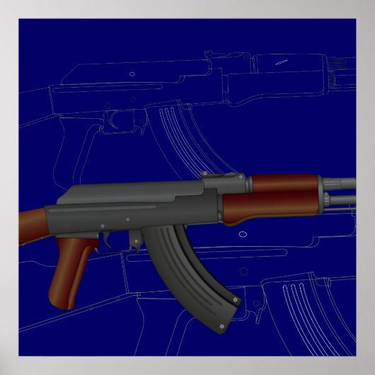AK47 BluePrint Poster (Voorkant)