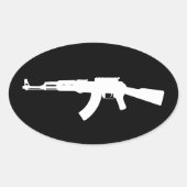ak47 ovale sticker (Voorkant)